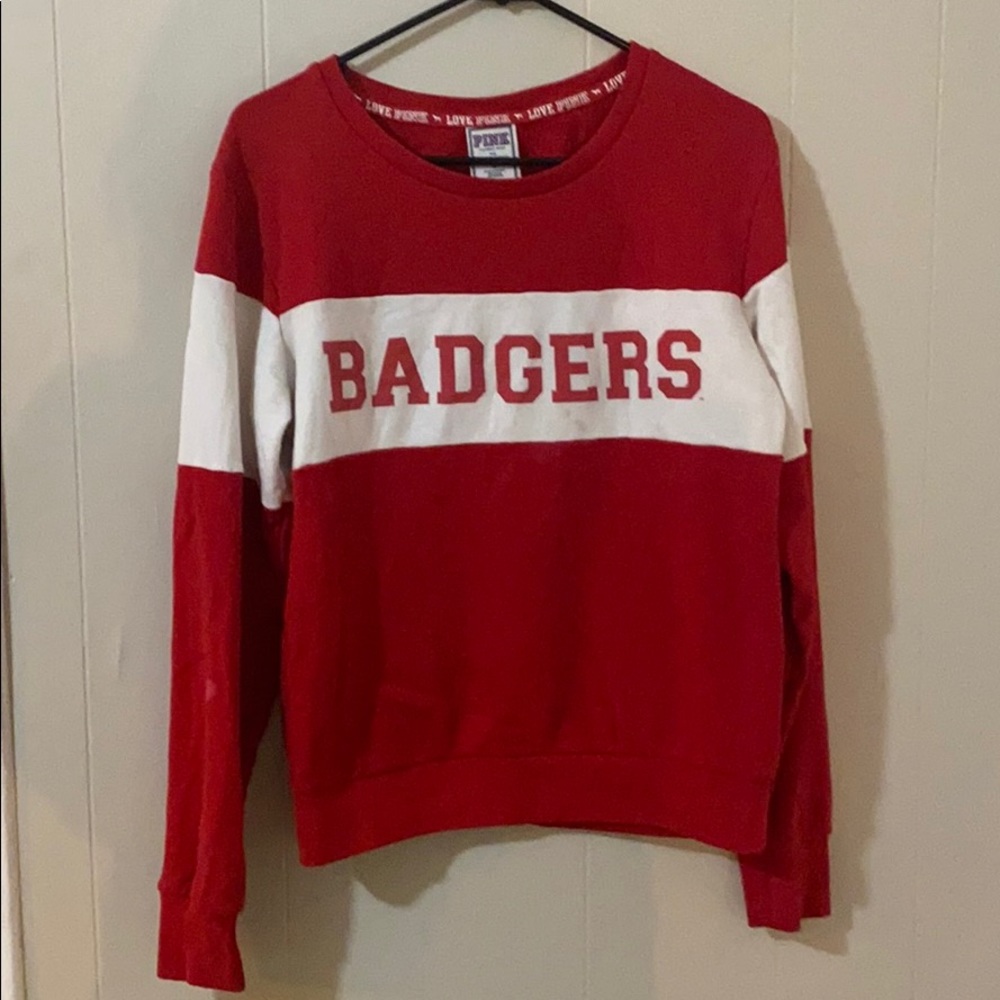 Pink women’s Wisconsin badgers sweatshirt